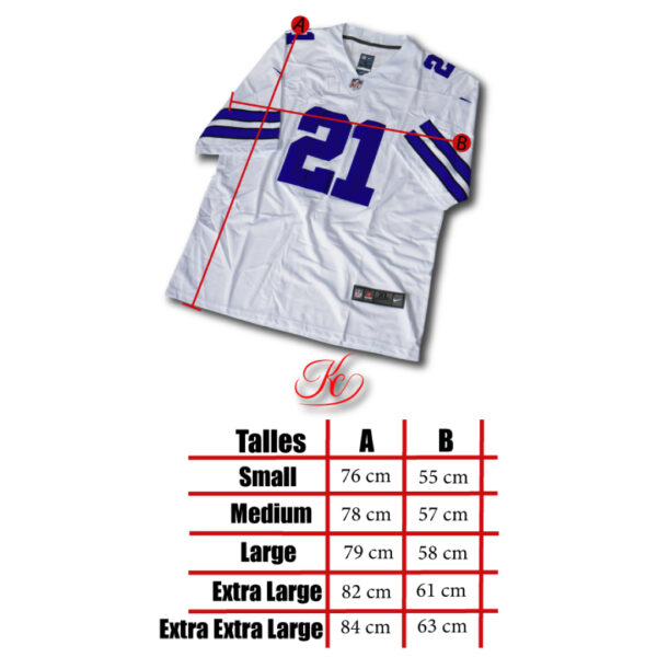 Camiseta NFL Cowboys Blanca // Nº21 Elliott